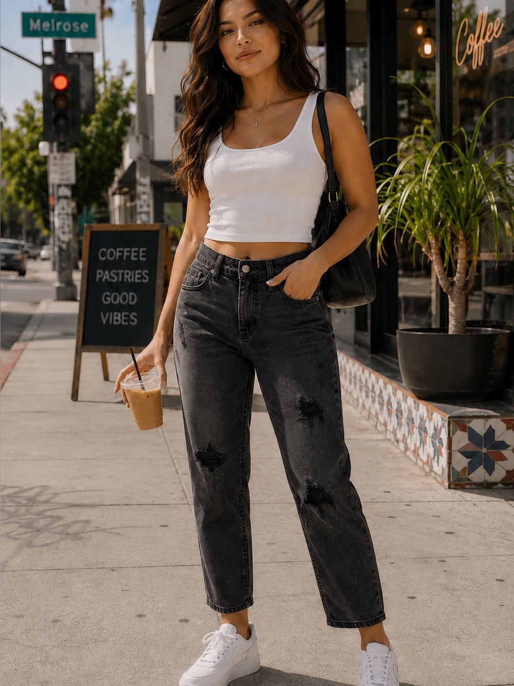 NOBO Black Distressed High Rise Stretch Mom Jeans Size 9 New With Tags